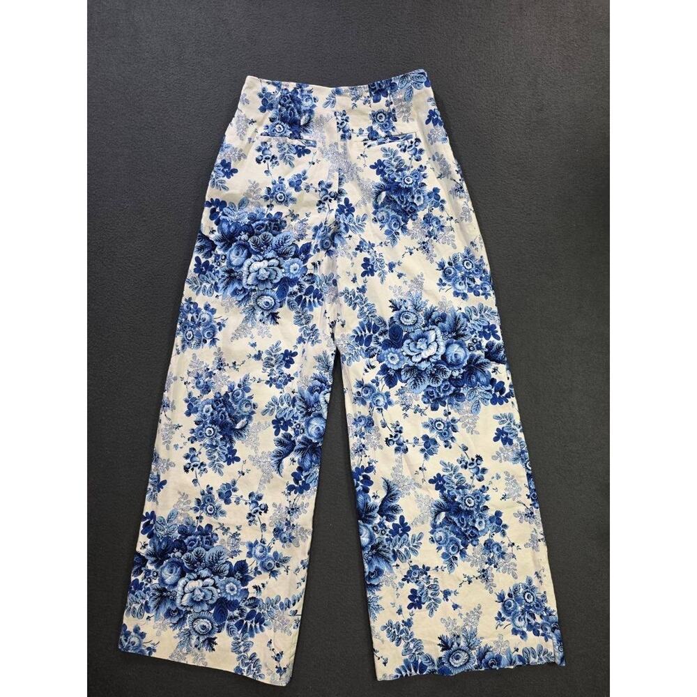 MAEVE The Colette Printed Linen Blend Crop Wide-Leg Pants Women's 8 A011123 - Picture 13 of 14